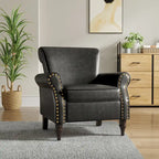 Fauteuil club en similicuir à têtes de clou