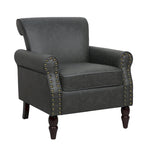 Fauteuil club en similicuir à têtes de clou