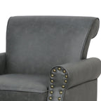 Fauteuil club en similicuir à têtes de clou