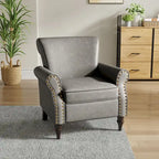 Fauteuil club en similicuir à têtes de clou