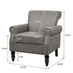 Fauteuil club en similicuir à têtes de clou