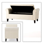 Banc de rangement capitonné moderne et élégant avec plateau relevable