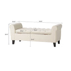Banc de rangement capitonné moderne et élégant avec plateau relevable