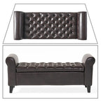 Banc de rangement capitonné moderne et élégant avec plateau relevable