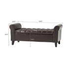 Banc de rangement capitonné moderne et élégant avec plateau relevable