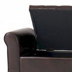 Banc de rangement capitonné moderne et élégant avec plateau relevable