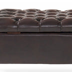 Banc de rangement capitonné moderne et élégant avec plateau relevable
