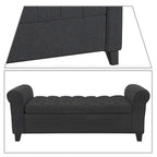 Banc de rangement capitonné moderne et élégant avec plateau relevable