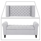 Banc de rangement capitonné moderne et élégant avec plateau relevable