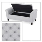 Banc de rangement capitonné moderne et élégant avec plateau relevable