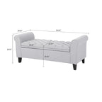Banc de rangement capitonné moderne et élégant avec plateau relevable