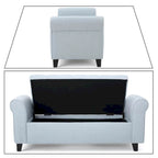 Banc de rangement capitonné moderne et élégant avec plateau relevable