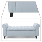 Banc de rangement capitonné moderne et élégant avec plateau relevable