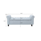 Banc de rangement capitonné moderne et élégant avec plateau relevable