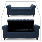 Banc de rangement capitonné moderne et élégant avec plateau relevable