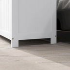 HOMCOM Coffre de rangement, Caisse en bois avec 2 charnières de sécurité et poignées découpées, Coffre de rangement moderne pour salon, entrée