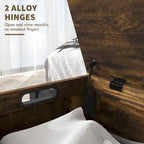 HOMCOM Coffre de rangement, Caisse en bois avec 2 charnières de sécurité et poignées découpées, Coffre de rangement moderne pour salon, entrée