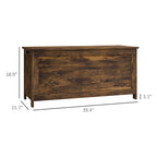 HOMCOM Coffre de rangement, Caisse en bois avec 2 charnières de sécurité et poignées découpées, Coffre de rangement moderne pour salon, entrée