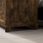 HOMCOM Coffre de rangement, Caisse en bois avec 2 charnières de sécurité et poignées découpées, Coffre de rangement moderne pour salon, entrée