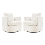 Ensemble de 2 chaises pivotantes modernes LUE BONA en chenille pour salon