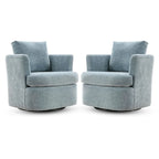 Ensemble de 2 chaises pivotantes modernes LUE BONA en chenille pour salon