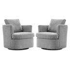 Ensemble de 2 chaises pivotantes modernes LUE BONA en chenille pour salon
