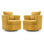 Ensemble de 2 chaises pivotantes modernes LUE BONA en chenille pour salon