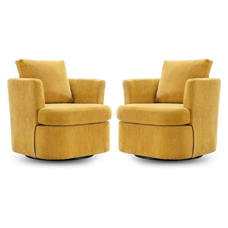 Ensemble de 2 chaises pivotantes modernes LUE BONA en chenille pour salon