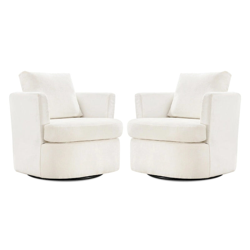 Ensemble de 2 chaises pivotantes modernes LUE BONA en chenille pour salon