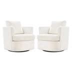 Ensemble de 2 chaises pivotantes modernes LUE BONA en chenille pour salon
