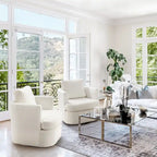 Ensemble de 2 chaises pivotantes modernes LUE BONA en chenille pour salon