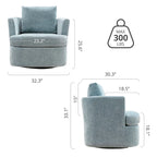 Ensemble de 2 chaises pivotantes modernes LUE BONA en chenille pour salon