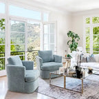 Ensemble de 2 chaises pivotantes modernes LUE BONA en chenille pour salon