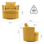 Ensemble de 2 chaises pivotantes modernes LUE BONA en chenille pour salon