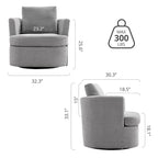 Ensemble de 2 chaises pivotantes modernes LUE BONA en chenille pour salon