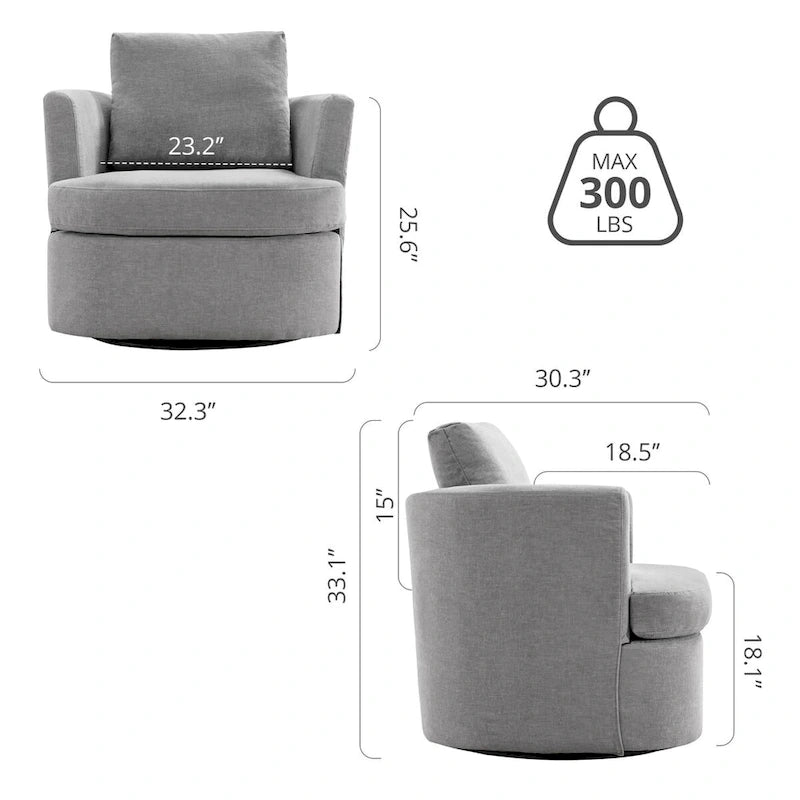 Ensemble de 2 chaises pivotantes modernes LUE BONA en chenille pour salon