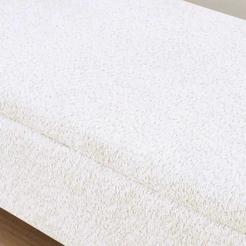 Banc de rangement ottoman ovale 3D en tissu polaire d'agneau, avec grand espace de rangement pour le salon, l'entrée et la chambre à coucher