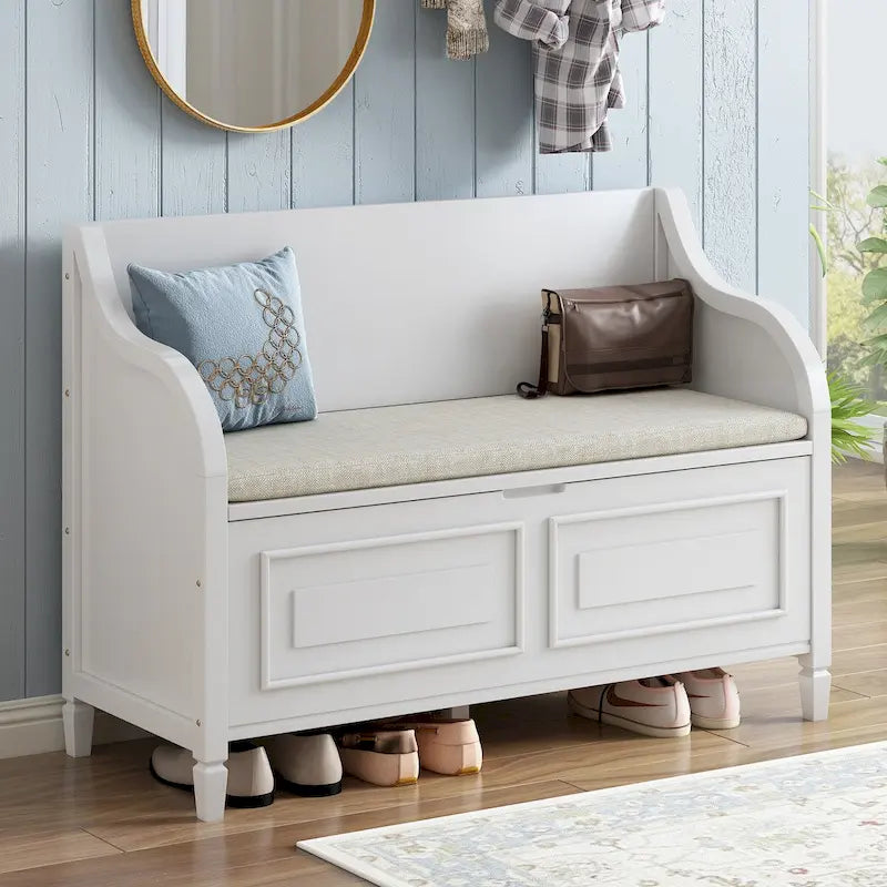 Banc de rangement multifonctionnel pour entrée
