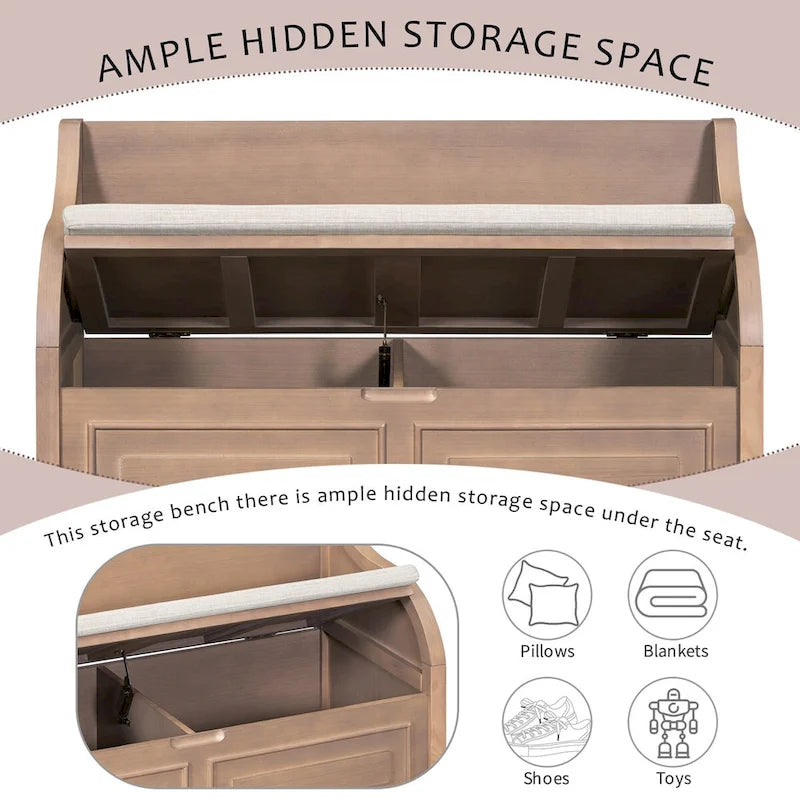 Banc de rangement multifonctionnel pour entrée