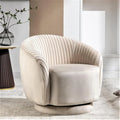 Fauteuil crapaud pivotant moderne avec revêtement en velours moelleux et rotation douce à 360°, canapé une place rond