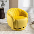 Fauteuil crapaud pivotant moderne avec revêtement en velours moelleux et rotation douce à 360°, canapé une place rond