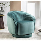 Fauteuil crapaud pivotant moderne avec revêtement en velours moelleux et rotation douce à 360°, canapé une place rond