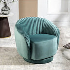 Fauteuil crapaud pivotant moderne avec revêtement en velours moelleux et rotation douce à 360°, canapé une place rond