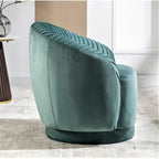 Fauteuil crapaud pivotant moderne avec revêtement en velours moelleux et rotation douce à 360°, canapé une place rond