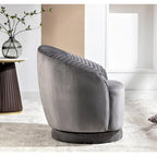 Fauteuil crapaud pivotant moderne avec revêtement en velours moelleux et rotation douce à 360°, canapé une place rond