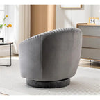 Fauteuil crapaud pivotant moderne avec revêtement en velours moelleux et rotation douce à 360°, canapé une place rond