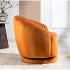 Fauteuil crapaud pivotant moderne avec revêtement en velours moelleux et rotation douce à 360°, canapé une place rond
