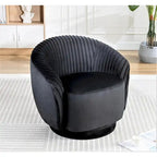 Fauteuil crapaud pivotant moderne avec revêtement en velours moelleux et rotation douce à 360°, canapé une place rond