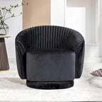 Fauteuil crapaud pivotant moderne avec revêtement en velours moelleux et rotation douce à 360°, canapé une place rond