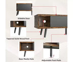 Meuble TV Bestier de 70 pouces, style Mid-Century Modern, pour téléviseurs de 65/70/75 pouces, meuble bas de divertissement avec portes coulissantes pour salon